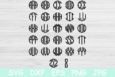 Block Monogram Font Svg, Circle Monogram Svg. Round Alphabet Letters for Iron On Heat Press Designs. Cricut and Silhouette Digital Cut Files SVG TiffsCraftyCreations 