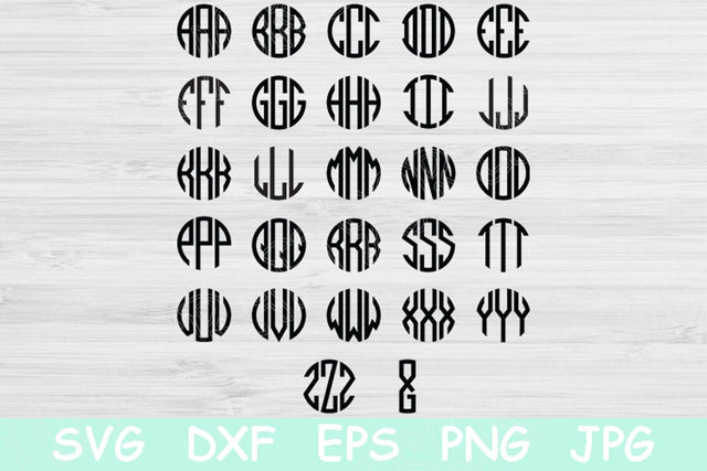 Block Monogram Font Svg, Circle Monogram Svg. Round Alphabet Letters for Iron On Heat Press Designs. Cricut and Silhouette Digital Cut Files SVG TiffsCraftyCreations 