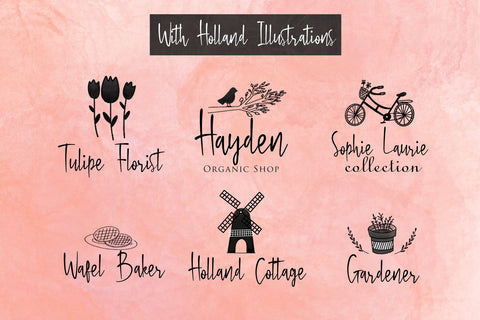 Bloem Garden - Handwritten Font with Watercolour Package Font Dm Letter Studio 