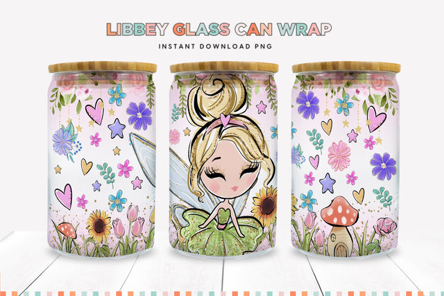 Blonde Fairy Libbey Can Sublimation Wrap Sublimation BijouBay 