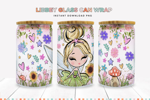 Blonde Fairy Libbey Can Sublimation Wrap Sublimation BijouBay 
