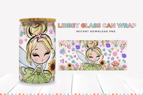 Blonde Fairy Libbey Can Sublimation Wrap Sublimation BijouBay 