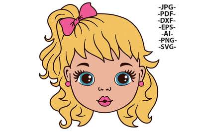 Blonde Girl Svg, Blonde Hair Bun Svg, White Girl Magic Svg, Cute Girl Svg, Little Princess Svg , Sweet Girl Svg, Blue Eyes Svg, Svg Cut File SVG 1uniqueminute 