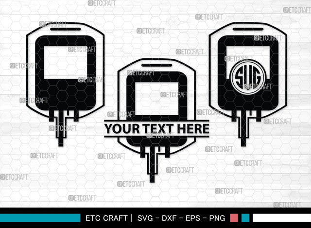 Blood Bag Monogram, Blood Bag Silhouette, Blood Bag SVG, Blood Svg, Bag Svg, Blood Donation Svg, SB00139 SVG ETC Craft 