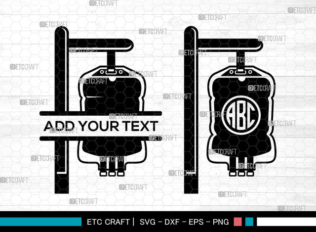 Blood Bag Monogram SVG, Split Monogram, Blood Svg, Blood Bag Icon Svg, Blood Donation Svg, Bag Svg, Blood Bag Bundle SVG ETC Craft 