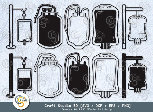 Blood Bag Silhouette, Blood Bag SVG, Blood Svg, Blood Bag Icon Svg, Blood Donation Svg, Bag Svg, Blood Bag Bundle SVG ETC Craft 