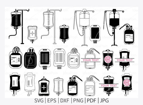 Blood bag SVG, Blood Bag Vector, blood bag monogram, Blood Bag Silhouette, Hospital Svg, Blood bag clipart,Blood Donation Svg, Blood Svg SVG Dinvect 