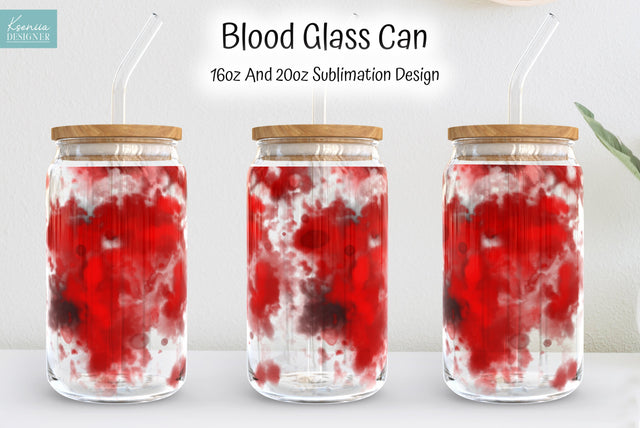 Blood Glass Can Sublimation Designs. Full Wrap Sublimation Kseniia designer 