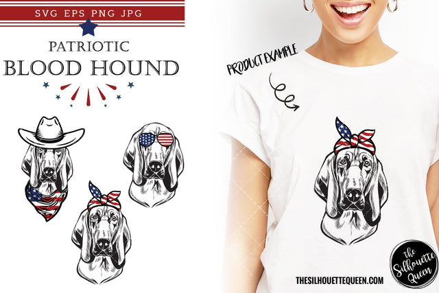 Blood Hound Dog Patriotic Cut files and Sublimation SVG Loveleen Kaur 