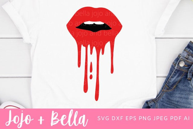 Blood Lips SVG - Halloween SVG, Halloween Shirt Svg, Lips Svg, Funny Halloween Svg, Spooky Svg, Svg Files For Cricut SVG Jojo&Bella 