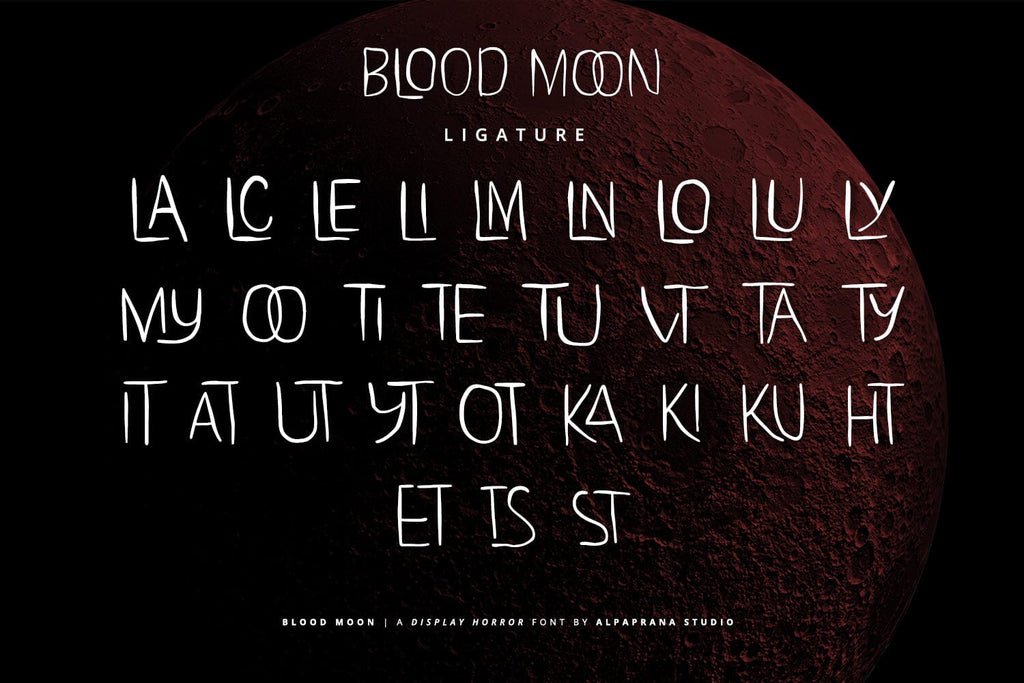 Moon Display Font Blood Moon - Display Font - So Fontsy