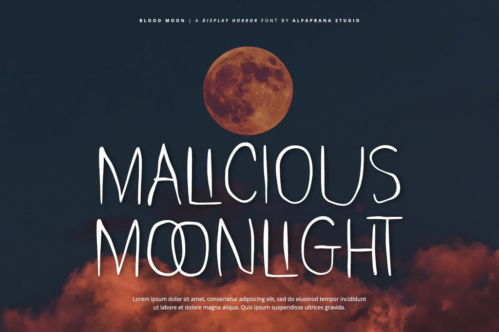 Moon Display Font Blood Moon - Display Font - So Fontsy