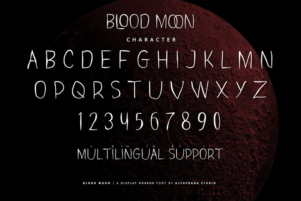 Moon Display Font Blood Moon - Display Font - So Fontsy