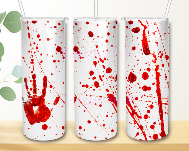 Blood Splatter, Crime Scene, Bloody Hand, Sublimation, Skinny Tumblers, 20 oz Tumbler, Instant Download Sublimation sassyprint 
