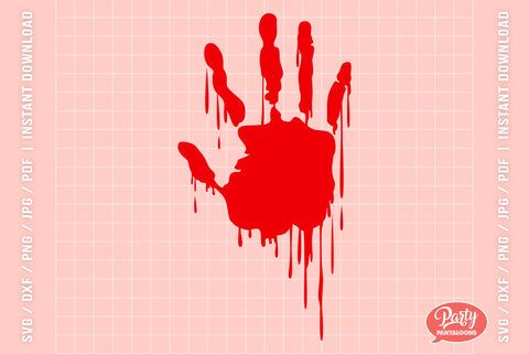 BLOODY HAND PRINT SVG | HALLOWEEN | HORROR SVG SVG Partypantaloons 