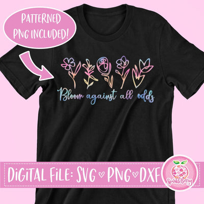 Bloom Against All Odds - Minimalist SVG Cut File | Patterned PNG for Print SVG SparkleBerry 