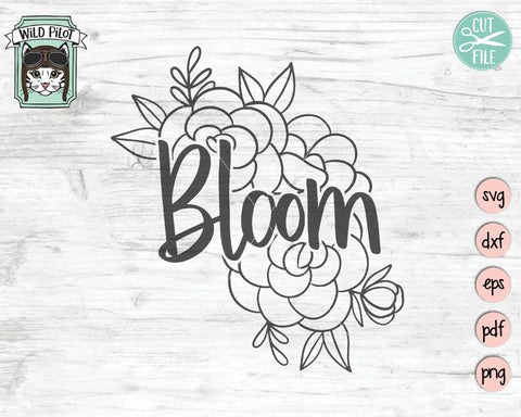 Bloom Flower SVG Cut File SVG Wild Pilot 