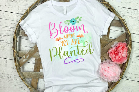 Bloom Where -Spring Sublimation I Spring Sublimation PNG Sublimation Happy Printables Club 