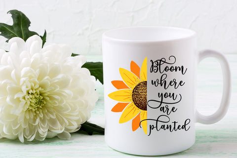 Bloom Where you Are Planted- Sunflower Sublimation Sublimation Happy Printables Club 