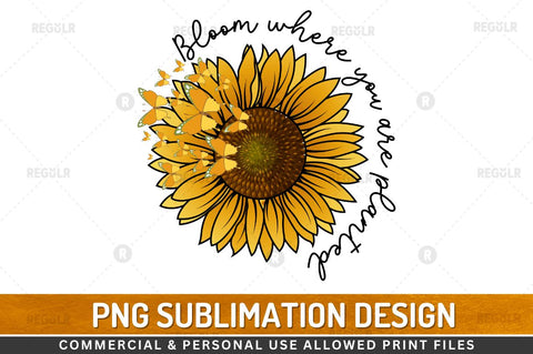Bloom where you are planted SVG Sublimation Regulrcrative 