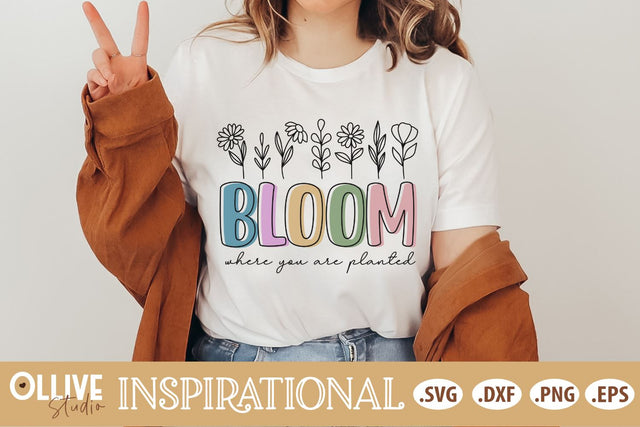 Bloom Where You Are Planted Wildflowers SVG SVG Ollive Studio 