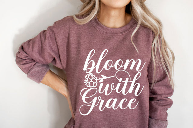 Bloom With Grace Svg | Religious Design | Christian Design SVG RedFoxDesignsUS 