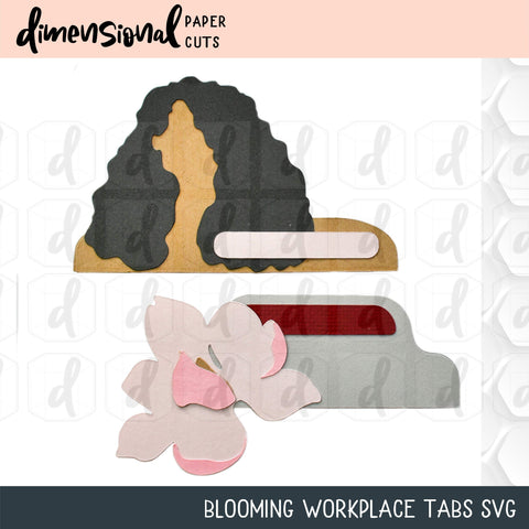 Blooming Office Tabs SVG Dimensional Paper Cuts LLC 