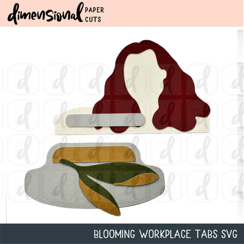 Blooming Office Tabs SVG Dimensional Paper Cuts LLC 