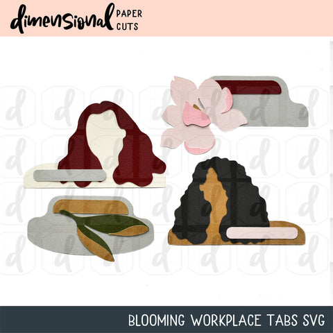 Blooming Office Tabs SVG Dimensional Paper Cuts LLC 