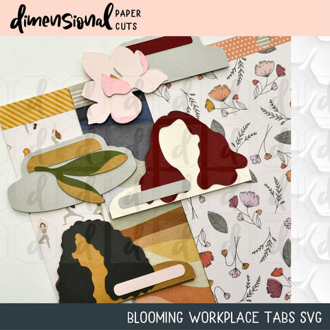 Blooming Office Tabs SVG Dimensional Paper Cuts LLC 