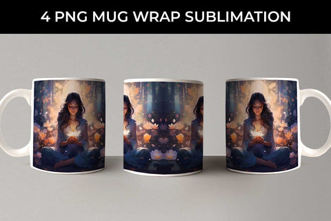 Blooming Serenity - Meditation Mug Wrap Bundle Sublimation Sintegra 