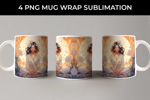 Blooming Serenity - Meditation Mug Wrap Bundle Sublimation Sintegra 