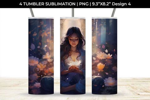 Blooming Serenity - Meditation Tumbler Wrap Bundle Sublimation Sintegra 