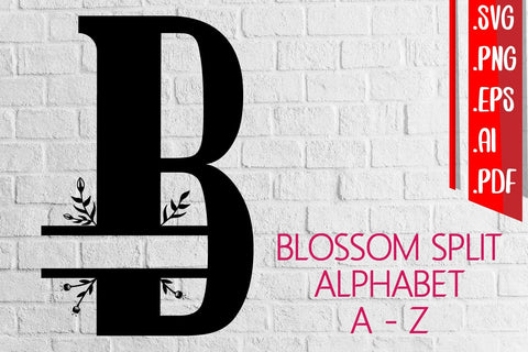 Blossom Split Alphabet A-Z svg SVG zafrans studio 