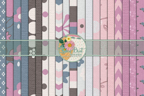 Blossoms Of Spring Papers Digital Pattern QueenBrat Digital Designs 