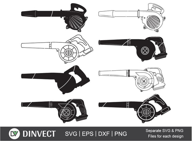 Blower SVG, Leaf Blowers Silhouette, Electric Blower Clipart, Blower Machine silhouette SVG, Blower Vector SVG Dinvect 