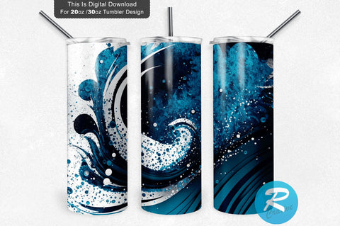 Blue And Silver Glitter 20 oz / 30 oz Tumbler PNG Sublimation Regulrcrative 