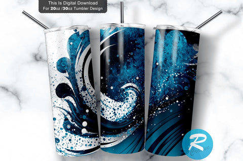 Blue And Silver Glitter 20 oz / 30 oz Tumbler PNG Sublimation Regulrcrative 