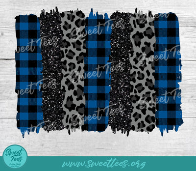 Blue Animal Print Plaid Sublimation PNG Sublimation Sweet Tees 