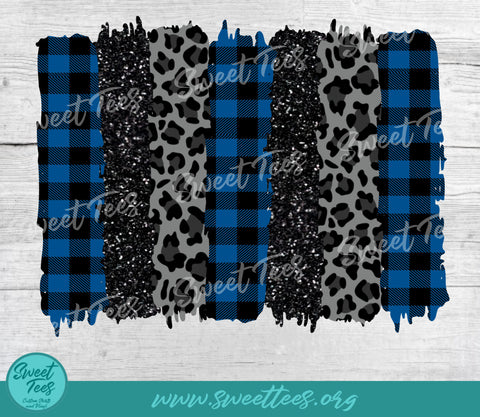 Blue Animal Print Plaid Sublimation PNG Sublimation Sweet Tees 