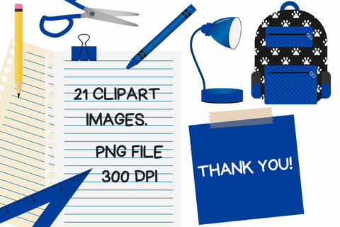 Blue Back To School Clipart Set Sublimation Sublimatiz Designs 