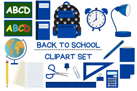 Blue Back To School Clipart Set Sublimation Sublimatiz Designs 