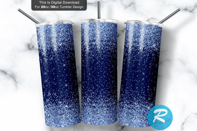 Blue Black Ombre 20 oz / 30 oz Skinny Tumbler Sublimation Regulrcrative 