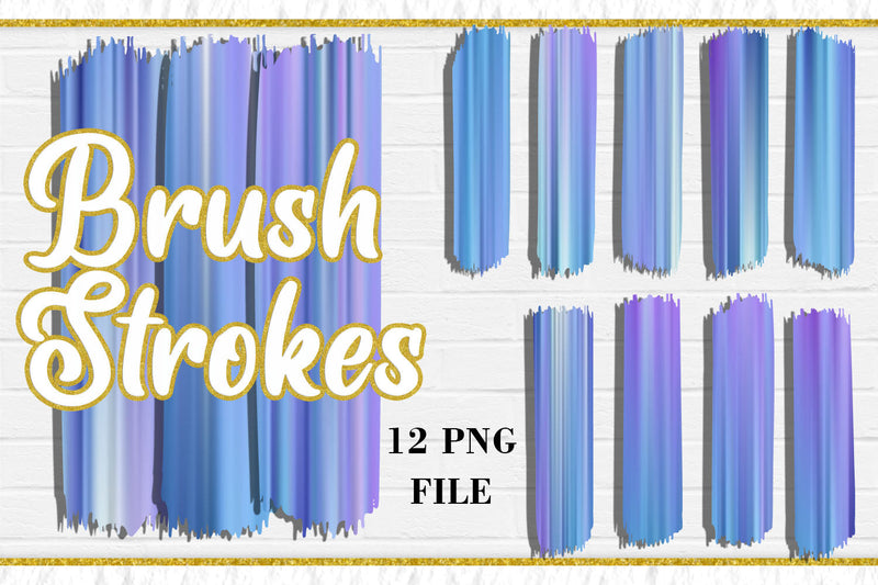 Blue Brush Strokes, PNG Sublimation Design Sublimation artnoy 