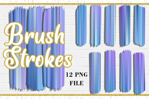 Blue Brush Strokes, PNG Sublimation Design Sublimation artnoy 