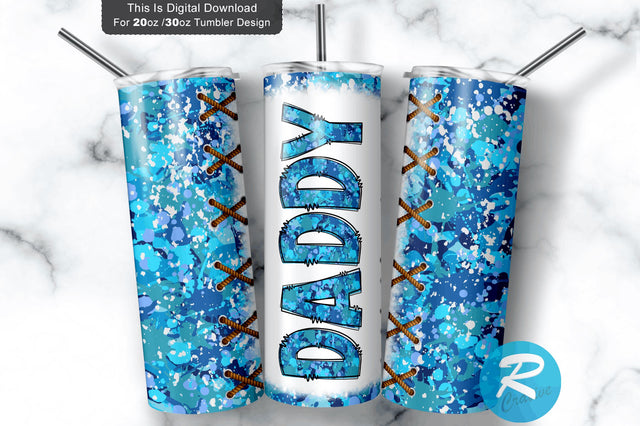 Blue Camo Daddy 20 oz / 30 oz Tumbler PNG Sublimation Regulrcrative 