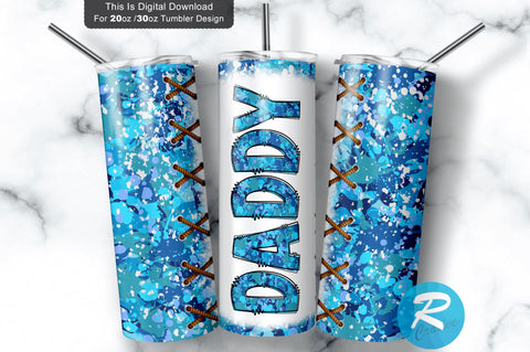 Blue Camo Daddy 20 oz / 30 oz Tumbler PNG Sublimation Regulrcrative 