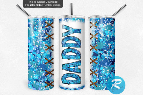 Blue Camo Daddy 20 oz / 30 oz Tumbler PNG Sublimation Regulrcrative 