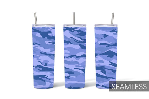 Blue Camo Tumbler Sublimation Sublimation SvgOcean 