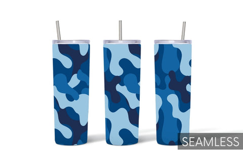 Blue Camo Tumbler Sublimation Sublimation SvgOcean 